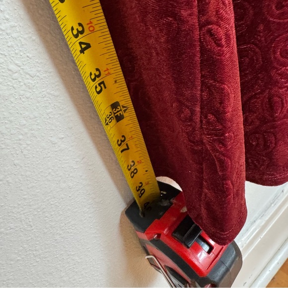 Soft Surroundings velvet ‎ Rich Red Long Sleeve Dress NWT Holiday Fall Ready - Picture 10 of 12